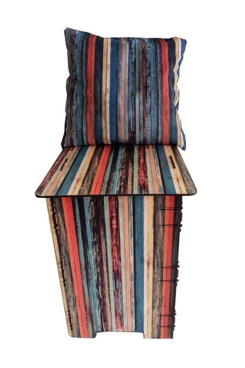 PRATİK DEKOR Dekoratif Puflu Tabure Alaçatı