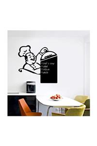 KT Decor Yazılabilir Yapışkanlı Kara Tahta Sticker - Aşçı Menü3 (-cstc0164) 38x38 Cm
