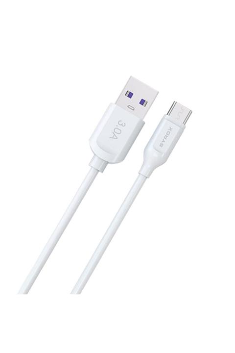 Syrox Micro Usb Hızlı Şarj Ve Data Kablosu 3.0a 18w Syx-c108 Beyaz
