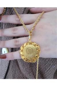barış gold altın kaplama 22 Ayar Altın Kaplama Yarım Ebat Çerçeveli Pullu Kolye