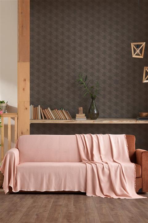 Vagonik Stars Kolları Örten Battal Boy 180 X 300 Çekyat Koltuk Kanepe Örtüsü - Pembe
