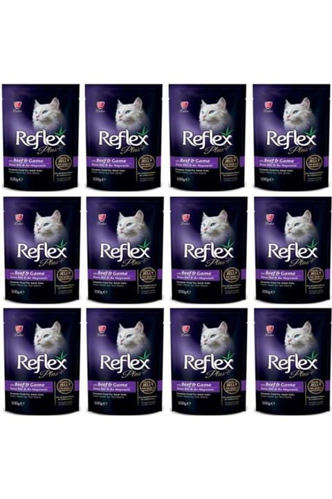 Reflex Reflex Plus Kuzu Etli Ciğerli Kedi Konservesi 100 Gr 12'Lİ SET