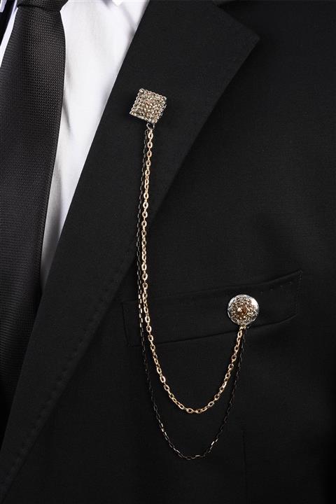 Esgue Taşlı Ceket Yaka Iğnesi A. Sarı