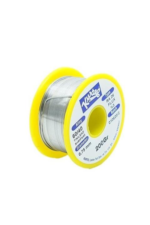 ATAELEKTRONİK Yerli Üretim - Kurtel 0.75 Mm Lehim Teli 200 Gr Kurtel Pastalı 200 Gıram Gr Gram Lehim Teli Ince