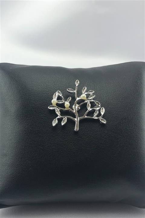 Zaim Aksesuar Gümüş Ağaç Broş 164