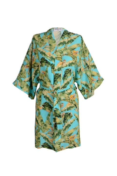 MANOTRES Kadın Shiny Kosta Rika Kısa Kimono