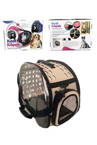 Maxisol Şeffaf Kedi Köpek Taşıma Çantası 42 X 26 X 35 Cm Özel Kutusunda Krem