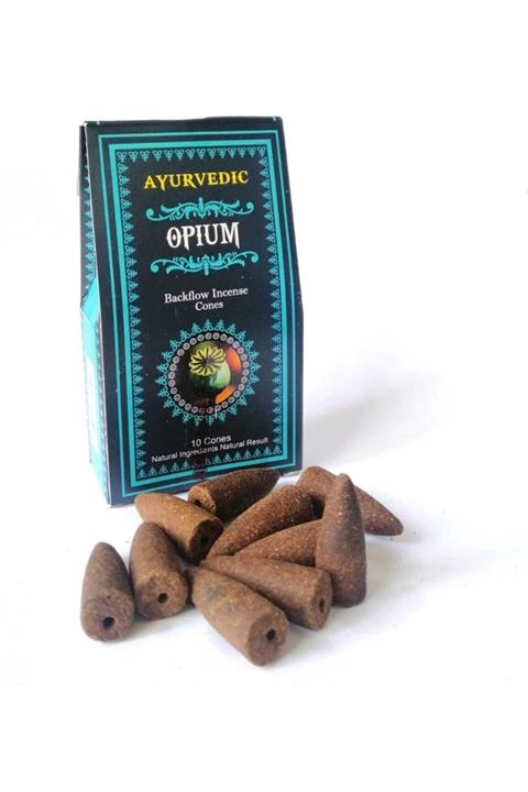 iyibifikir Ayurvedic Backflow Geri Akışlı Şelale Tütsü Konileri Opium (haşhaş) Aromalı 10 Adet Koku Hediyelik