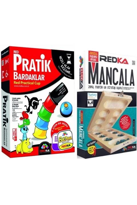 Redka Pratik Bardaklar + Ahşap Kapaklı Mangala 2'li Set