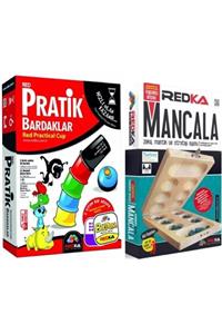 Redka Pratik Bardaklar + Ahşap Kapaklı Mangala 2'li Set