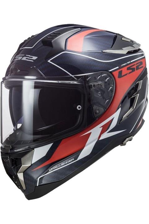 LS2 Unisex Siyah Challenger C Grid Karbon Kapalı Kask