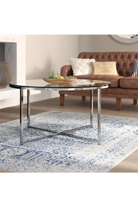 Express Mobilya Londra Glass Orta Sehpa Krom