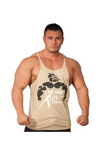 Big Sam Erkek Çöl Sarısı Fitness Antrenman Atlet Tank Top 2231