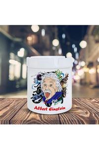 Asilmeydan Albert Einstein Renkli Baskılı Seramik Küllük Kül Tablası-90815