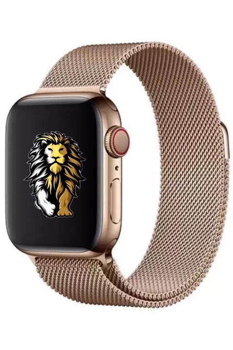 ucuzmi Apple Watch Kordon 2 3 4 5 6 Se 42mm 44mm Uyumlu Kayış Bileklik Milanese Loop Kordon Altın Sarısı