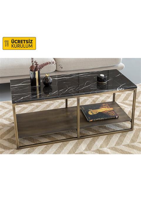 Vivense Ulla Orta Sehpa Eskitme Gold Ayak