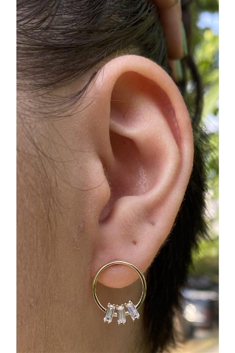 EGE PIRLANTA Altın Kadın Pırlanta Baget Küpe 0,30 Karat