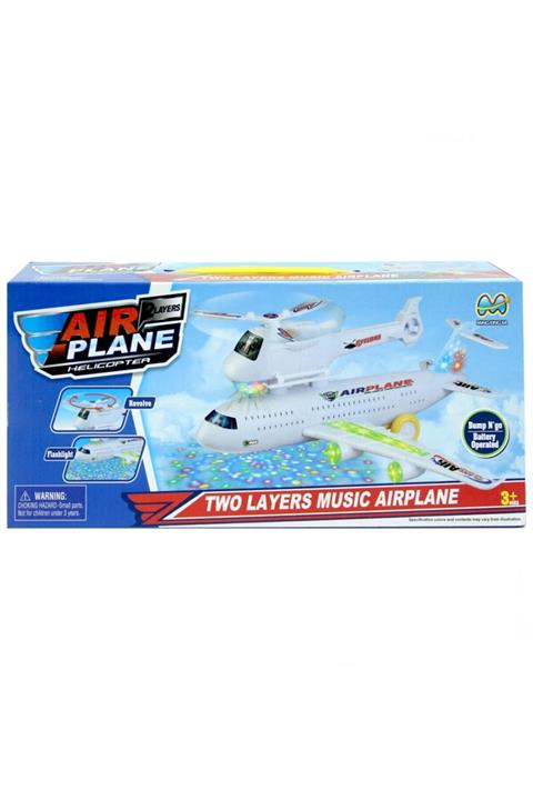 Salkım Toys Air Plane Pilli Işıklı Sesli Çarp-dön Uçak Ve Helikopter