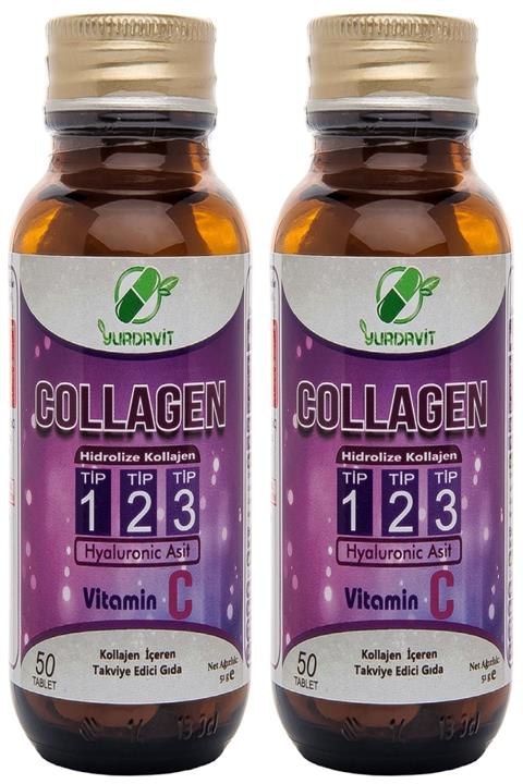 Yurdavit Hidrolize Collagen Type 1-2-3 900 Mg Hyaluronic Acid Vitamin C 2 Kutu 100 Tablet