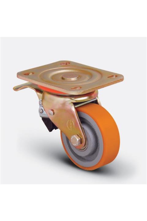 Emes Ed01 Vkp 100f Döner Tablalı Döküm Frenli Teker 100 mm 350 kg