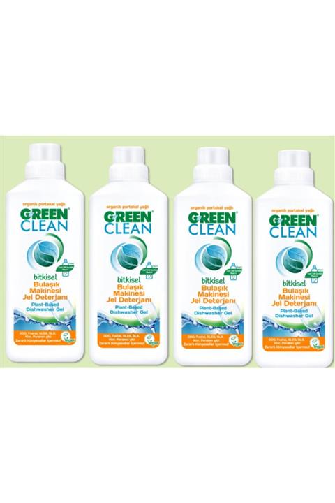 Green Clean Bitkisel Bulaşık Makinesi Jel Deterjanı (1000 Ml 4'lü Set) Depo-e