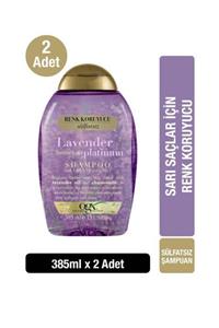 OGX Sarı Saçlar için Renk Koruyucu Lavender Platinum Sülfatsız Şampuan 385 ml x2