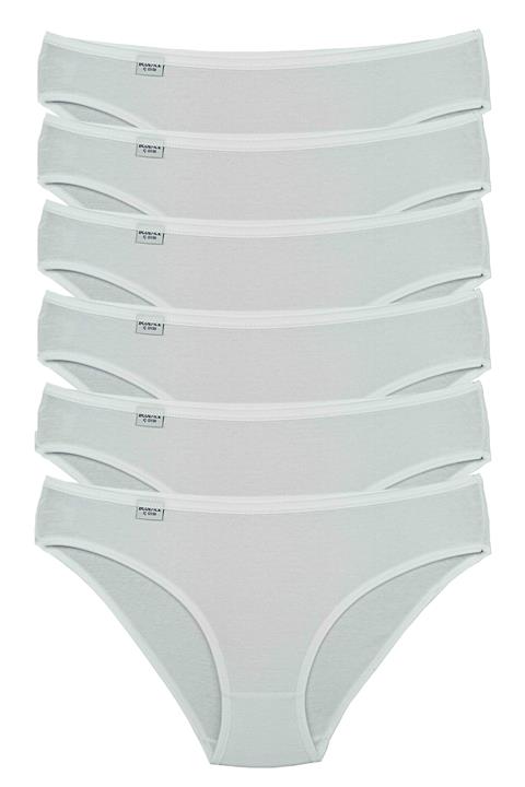 Bluence Kadın Beyaz 6'lı Paket Likralı Slip Külot