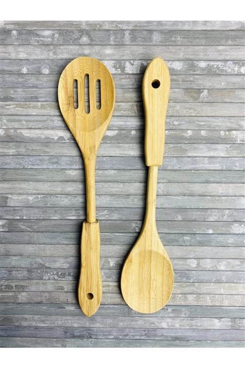 Çavdar Group 2 Adet Lüx Bambu Kevgir Kaşık 32 cm