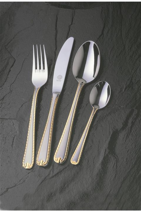 ggs solingen Renate Mat Altın Solingen 96 Parça Kutulu Çatal Kaşık Bıçak Seti