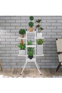 Cosargroup 10'lu Saksılık Çiçeklik Çiçek Bahçesi Dekoratif Saksı Standı