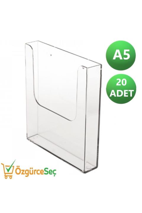 ÖzgürceSeç A5 (15x21) Duvar Tipi Cep Akrilik Evrak Rafı Broşürlük Föylük 20 Adet
