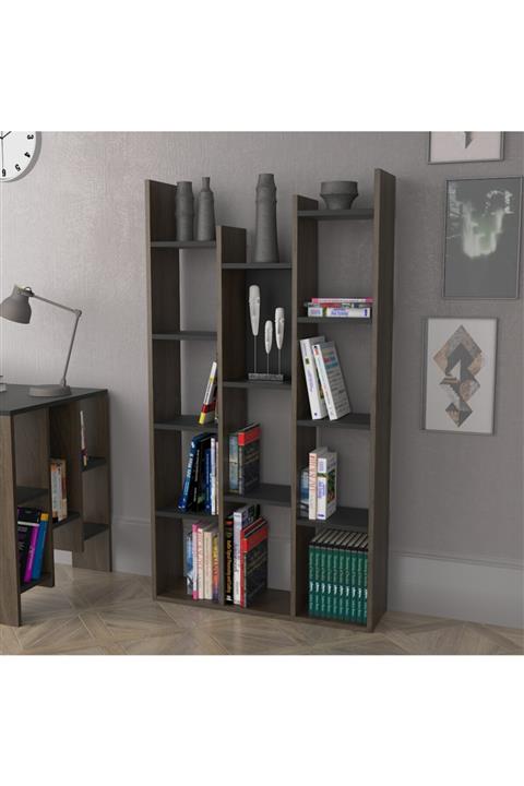 lagomood Vito Kitaplık Antrasit Ceviz