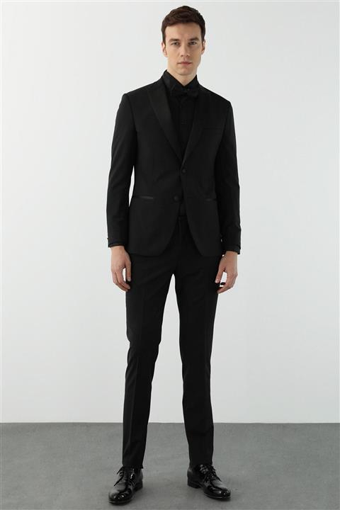 Network Erkek Slim Fit Siyah Smokin Takım Elbise 1078608