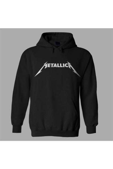 nrage Siyah  Metallica Logo Hoodie