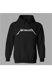 nrage Siyah  Metallica Logo Hoodie