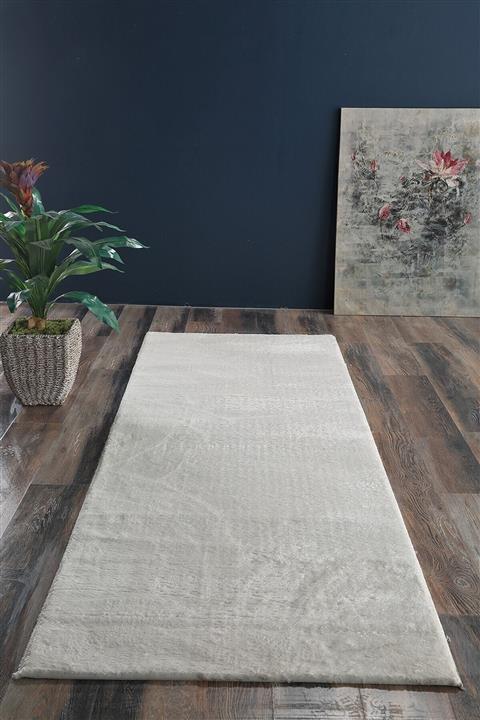 Polaris Halı Peluş Post Kaymaz Taban Yolluk Halı Beyaz