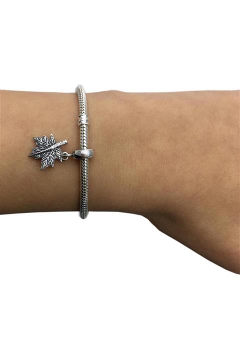 My Story Asma Yaprağı Sallantılı Gümüş Charm