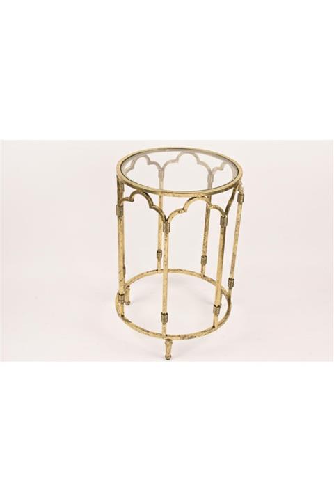 Mikasa Moor Gold Yuvarlak Camlı Sehpa
