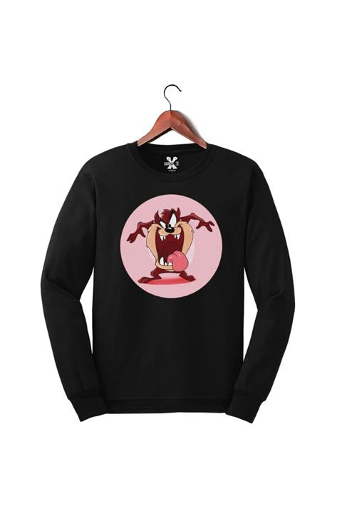Darkia Tazmanya Canavarı Baskılı Uzun Kollu Üst - Sweatshirt
