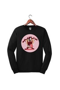 Darkia Tazmanya Canavarı Baskılı Uzun Kollu Üst - Sweatshirt