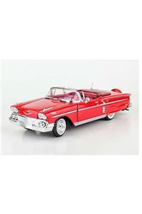 Motor Max Motormax 1:24 1958 Chevy Impala - Model Araba Kırmızı (20 Cm)