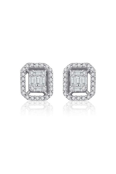 Sembol Gold 0.28 ct Pırlanta Baget Küpe