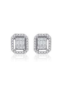 Sembol Gold 0.28 ct Pırlanta Baget Küpe
