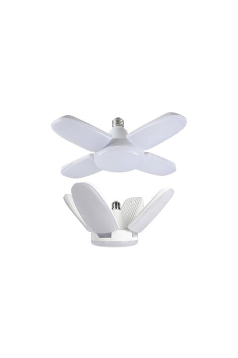 Forest Beyaz Mini Pervane Katlanabilir Led Ampul E27 2000 Lümen 24w