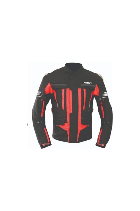 Prosev Unisex Siyah Kırmızı Titanyum Koruma  Motosiklet Montu