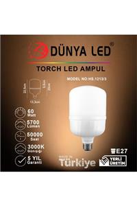 DÜNYA LED Hs 1213/3 60w E-27 Led Torch Ampul 3000k Günışığı