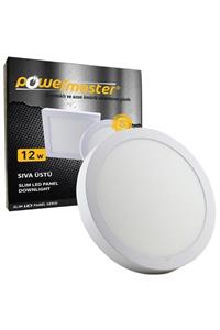 Powermaster 12 Watt Sıva Üstü 6500k Beyaz 175mm Yuvarlak Slım Led-eco Spot Panel