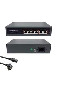 Simple Smart Poe Switch 4 Port 78w 2 Uplink 10/100 Mbps 250m Sm-104p