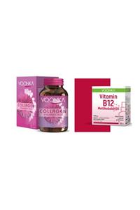 Voonka Collagen Hyaluronic Acid Kolajen 32 Tablet + Viitamin B12 Meti lkobalami n 20 ml Sprey&damla