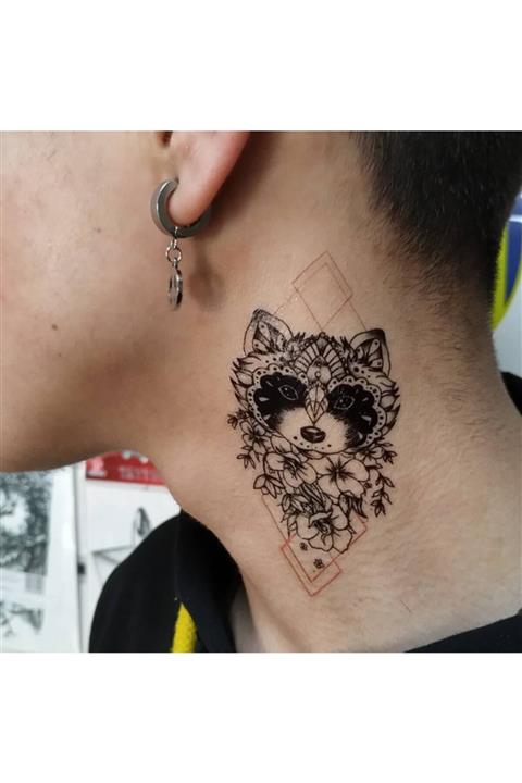 Store&Tattoo Rakun Geçici Dövme Küçük Boy 10x6 cm